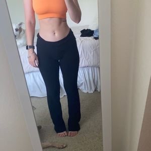 Black yoga strait/boot cut leggings, low rise